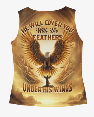 He Will Cover You With His Feathers Under His Wings All Over Print V-neck Tank Top