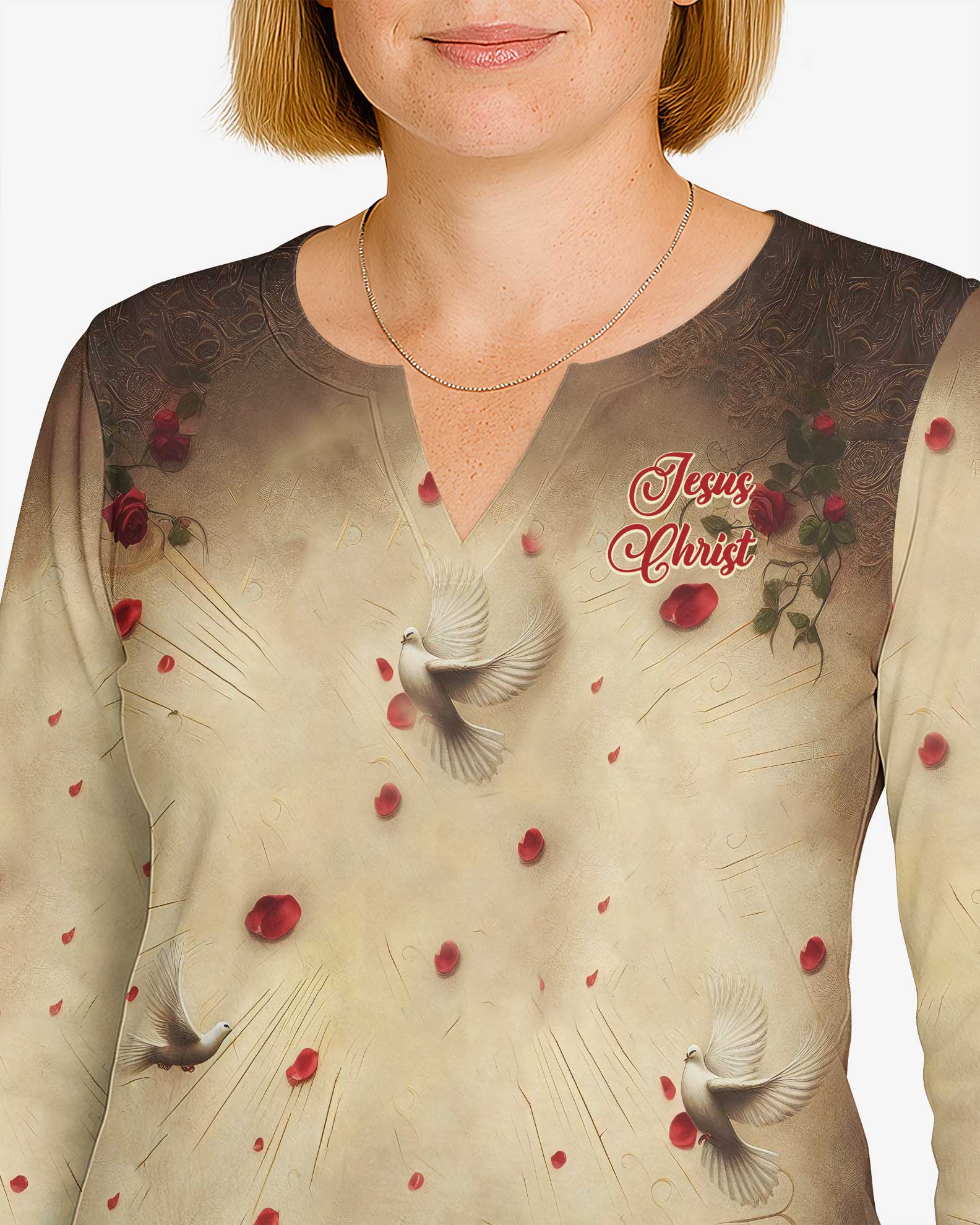 I Have Found The One Whom My Soul Loves All Over Print V-neck Long Sleeves Shirt