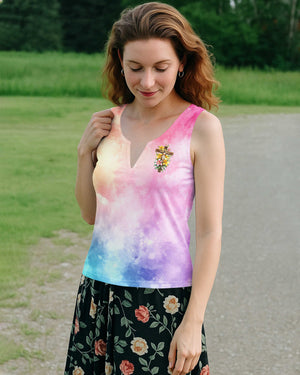 I Am Fearfully And Wonderfully Made All Over Print V-neck Tank Top