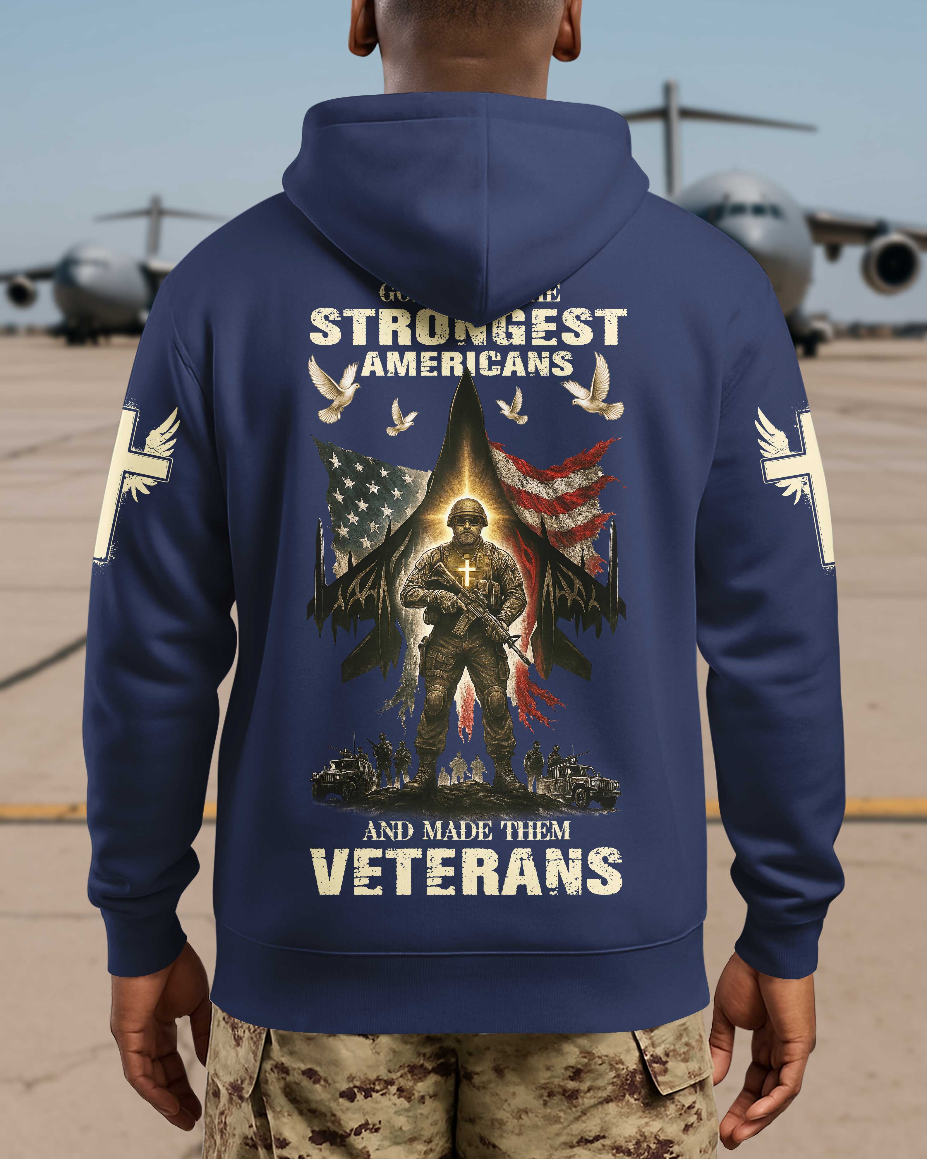 God Took The Strongest Americans All Over Print Hoodie
