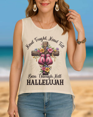Hard Fought, Heart Felt Cut Out Wrap Back Tank Top