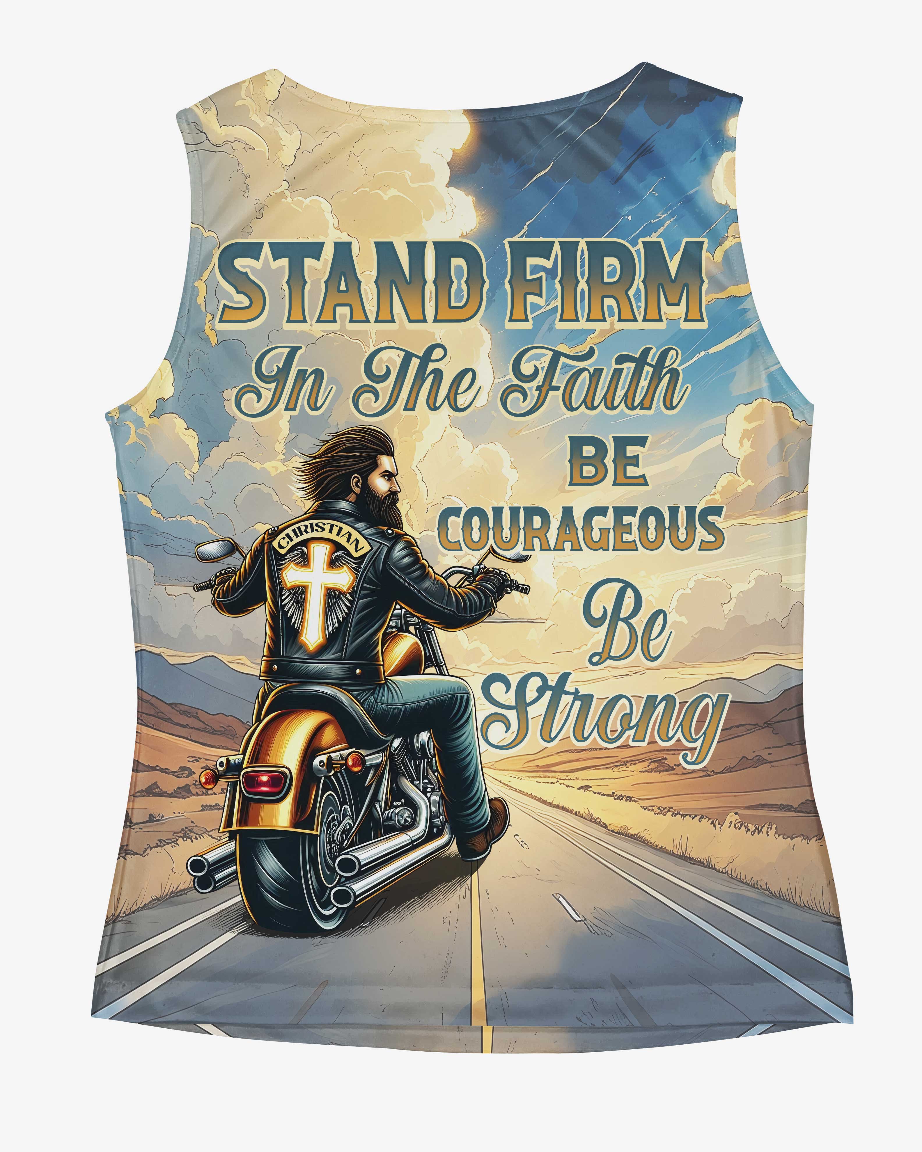 Stand Firm In The Faith Be Courageous Be Strong All Over Print V-neck Tank Top