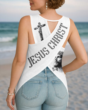 Yet He Chose Me Cut Out Wrap Back Tank Top