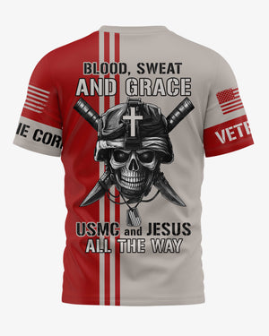 Blood, Sweet and Grace All Over Print T-Shirt