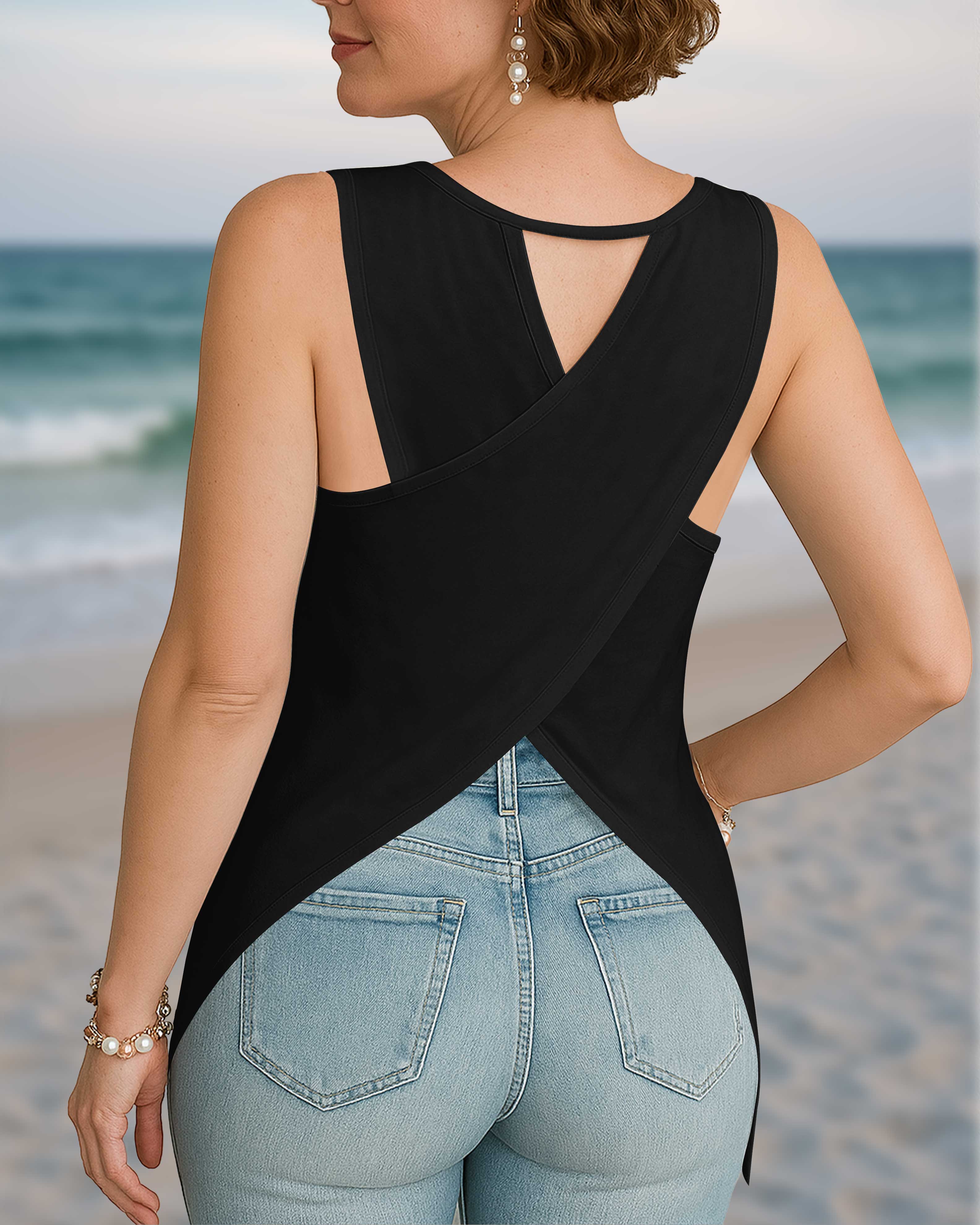 I Took A DNA Test Cut Out Wrap Back Tank Top