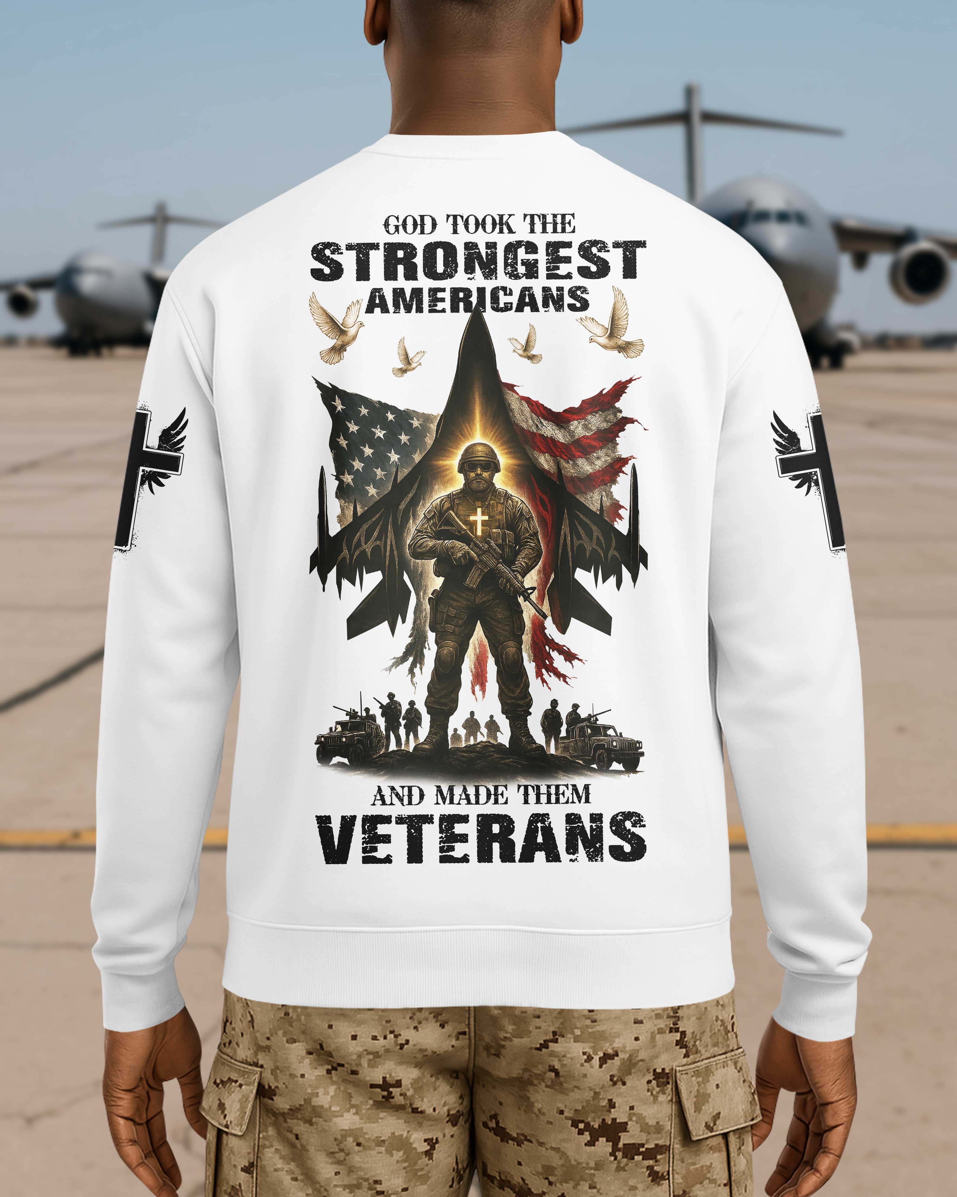 God Took The Strongest Americans All Over Print Sweater