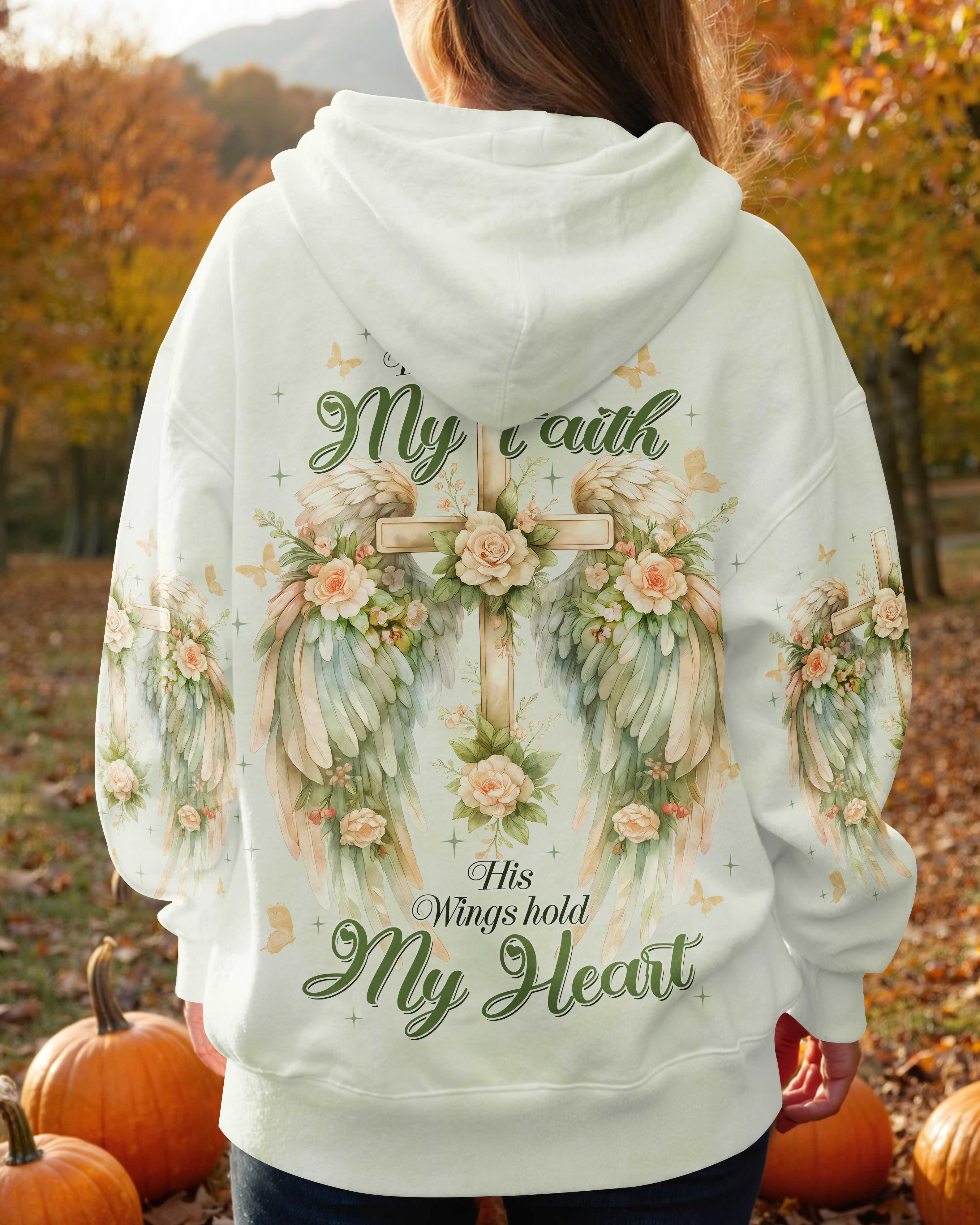 The Cross Holds My Faith His Wings Hold My Heart Shirt