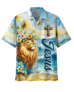Be Strong and Courageous Jesus Lion Hawaiian Shirt