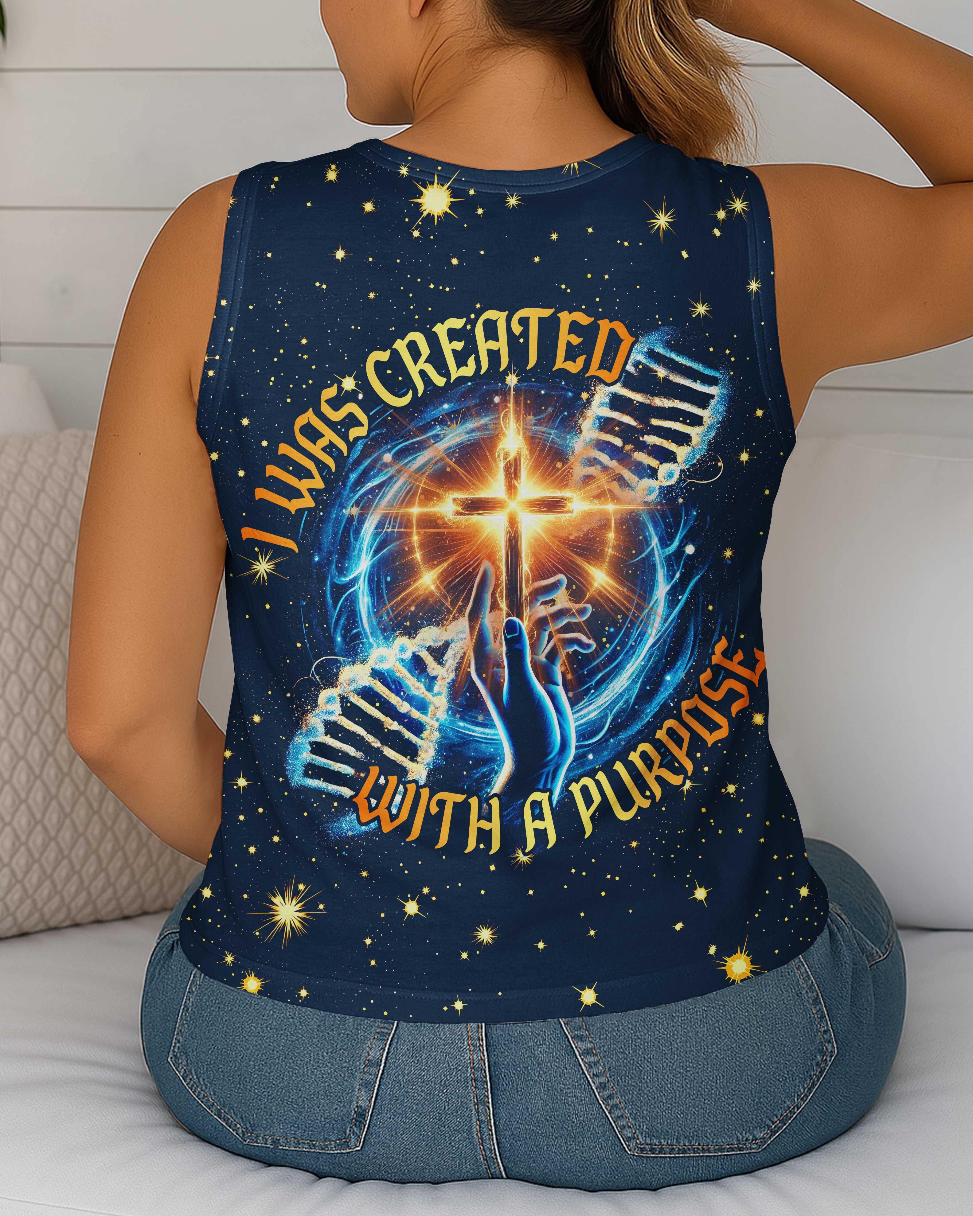 I Was Created With A Purpose All Over Print V-neck Tank Top