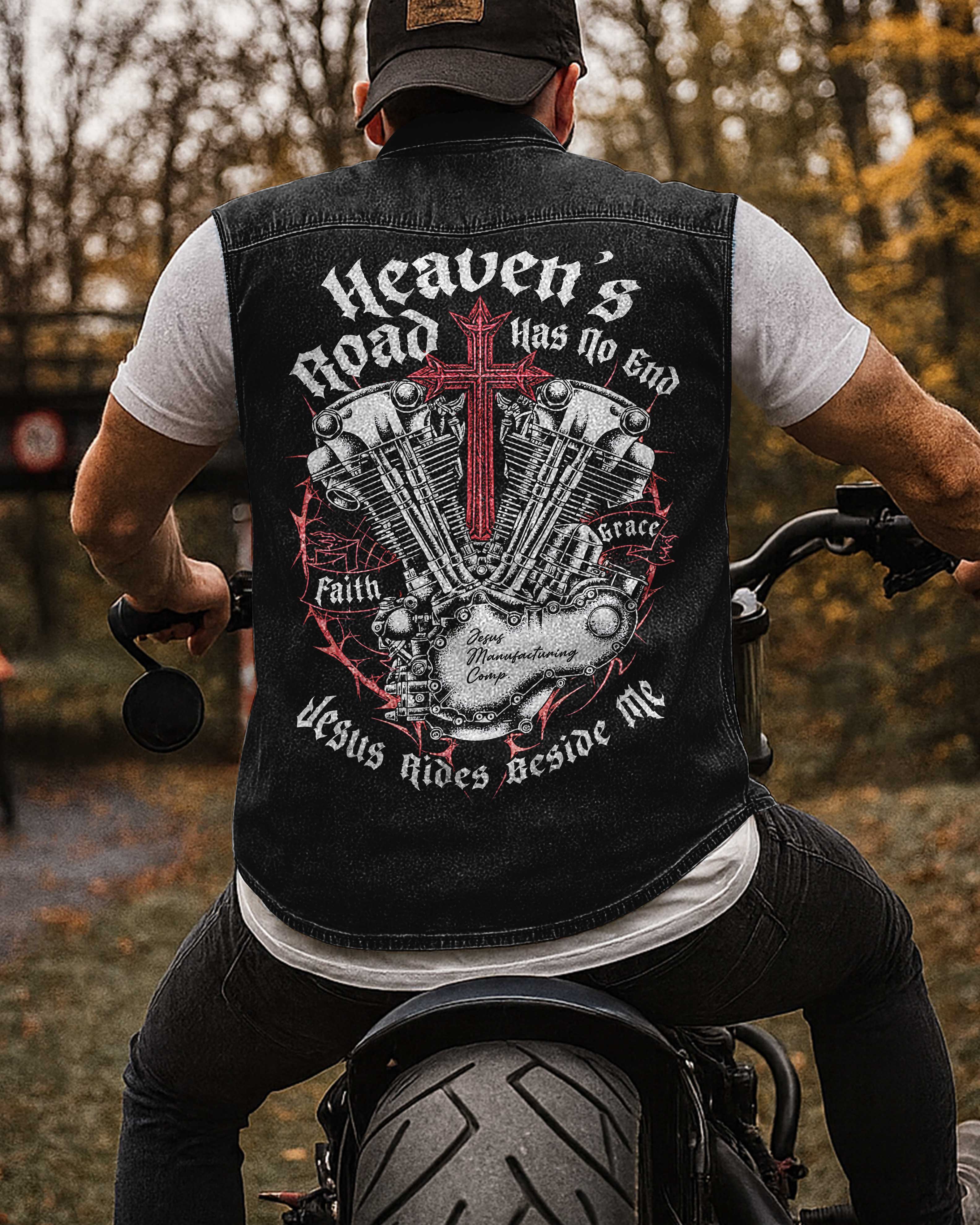 Heaven's Road For Sleevesless Denim Shirt