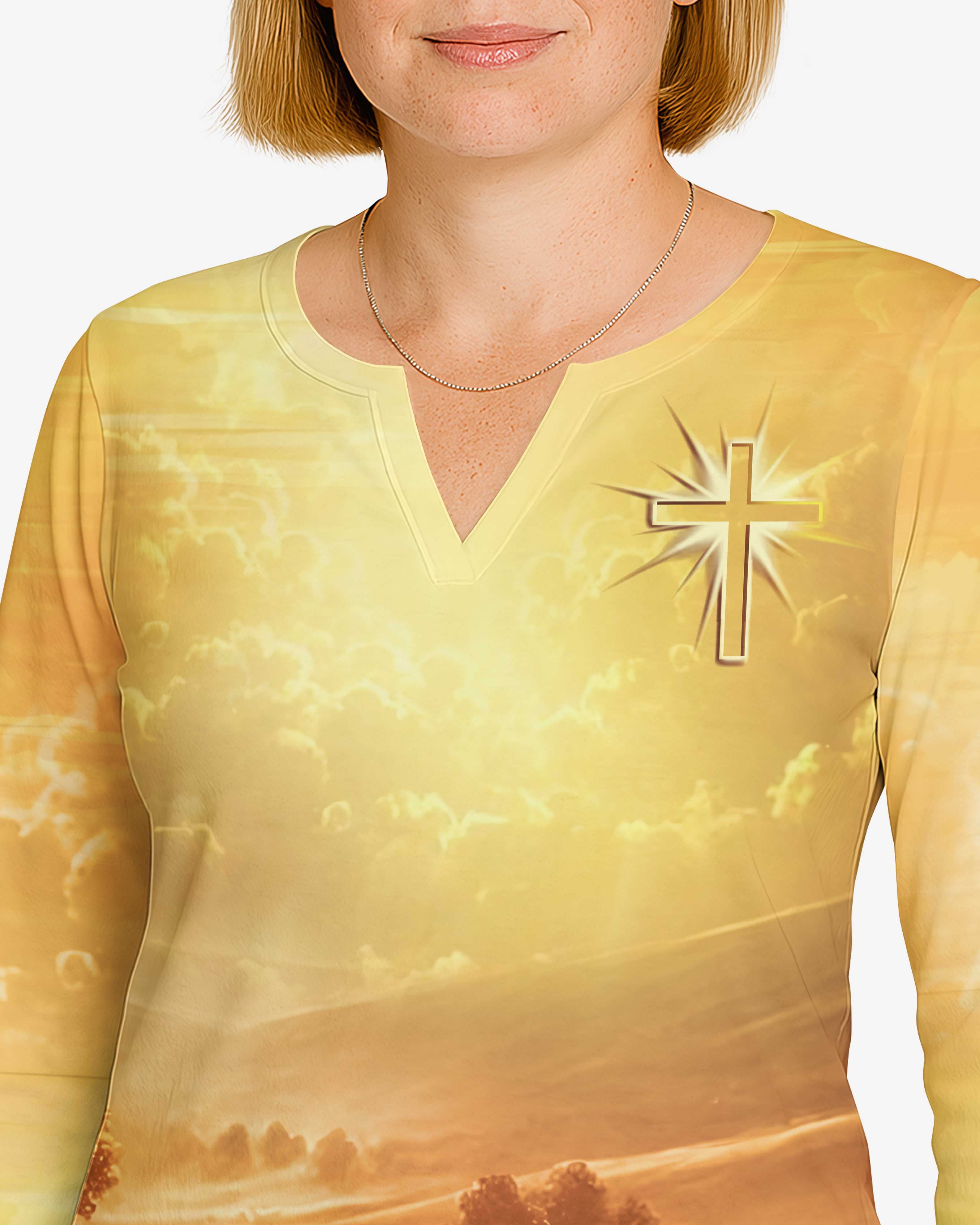 His Mercies Are New Every Morning All Over Print V-neck Long Sleeves Shirt