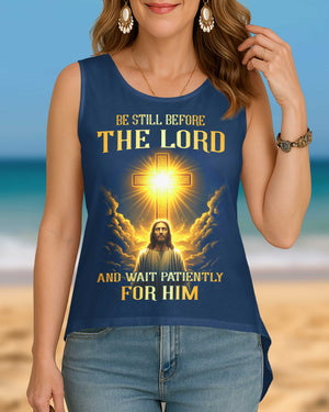 Be Still Before The Lord Cut Out Wrap Back Tank Top