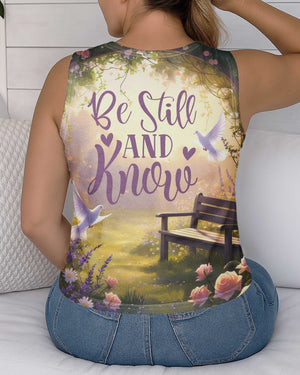 Be Still And Know All Over Print V-neck Tank Top