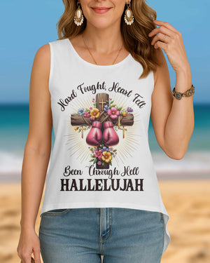 Hard Fought, Heart Felt Cut Out Wrap Back Tank Top