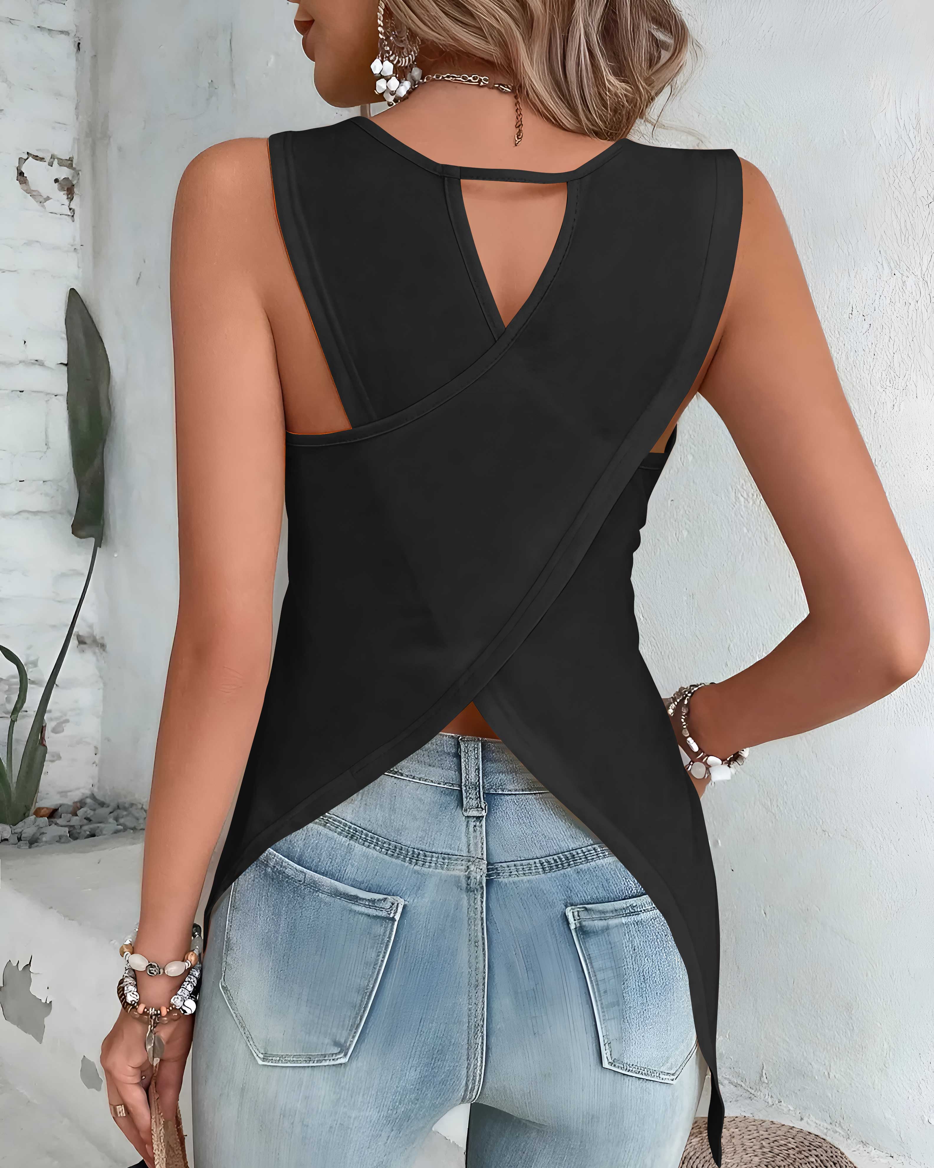 I Took A DNA Test Cut Out Wrap Back Tank Top