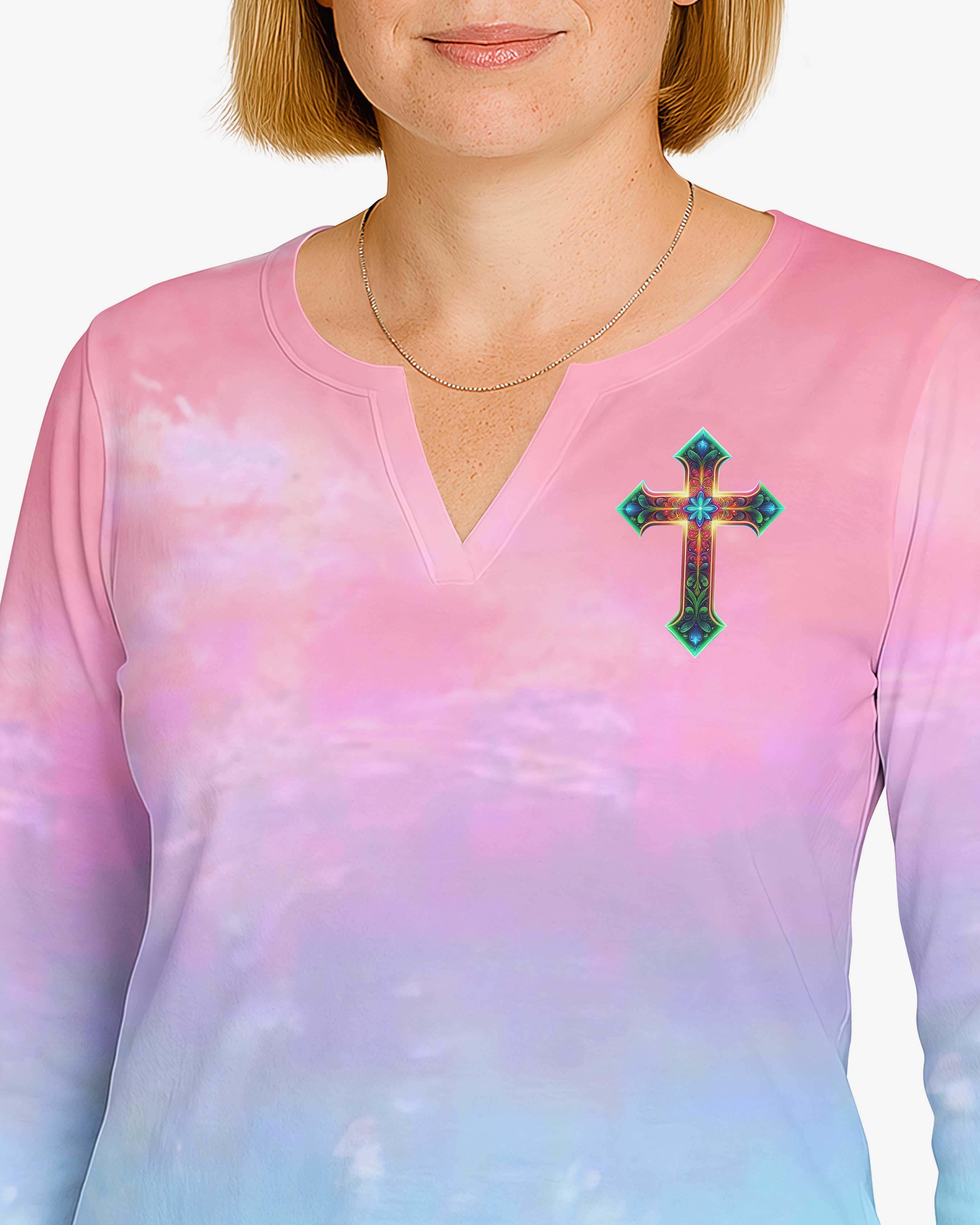 He Heals The Brokenhearted And Binds Up Their Wounds All Over Print V-neck Long Sleeves Shirt