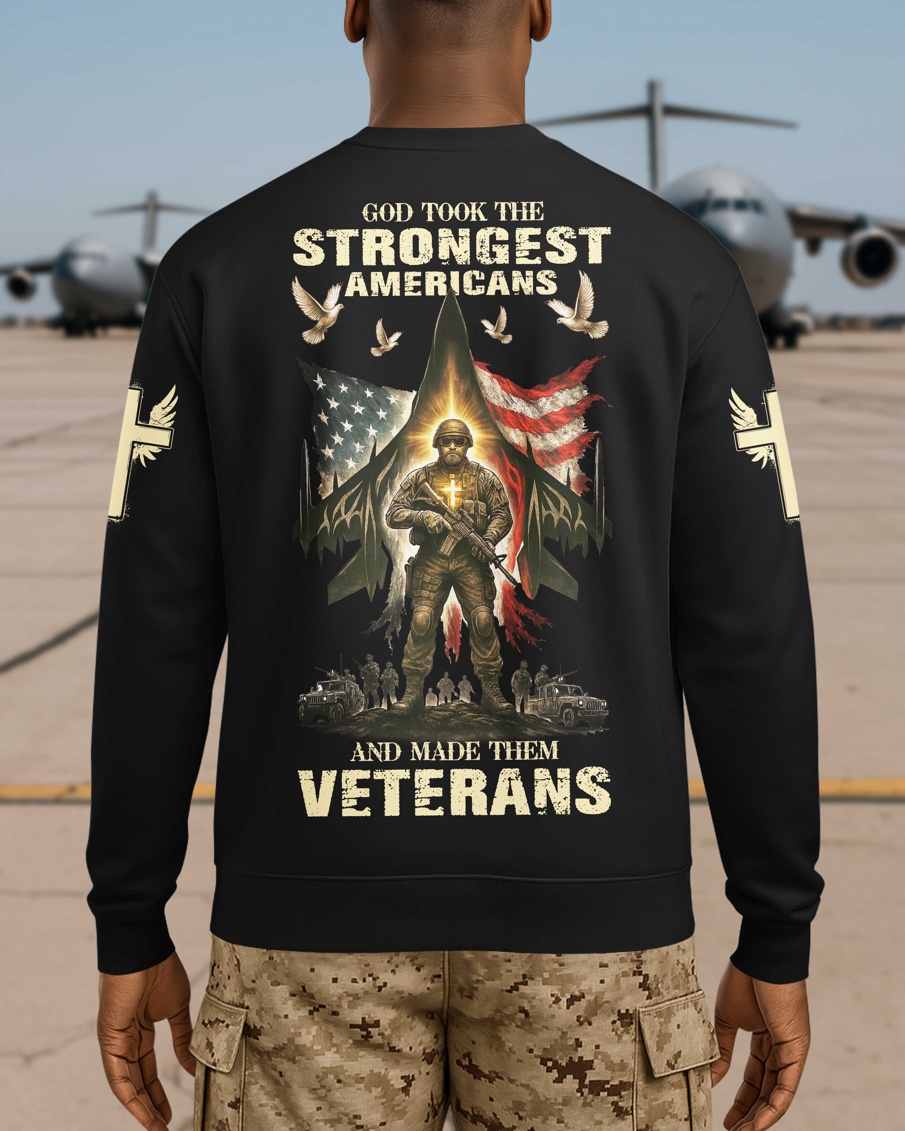 God Took The Strongest Americans All Over Print Sweater