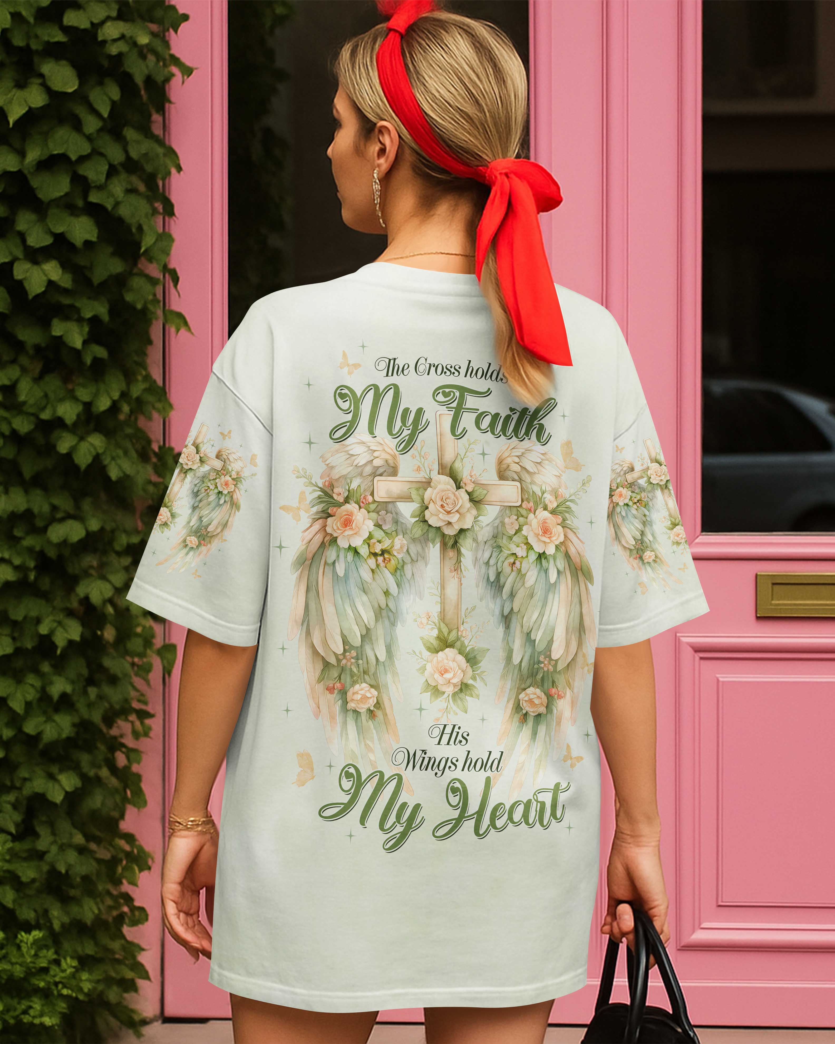 The Cross Holds My Faith His Wings Hold My Heart Shirt