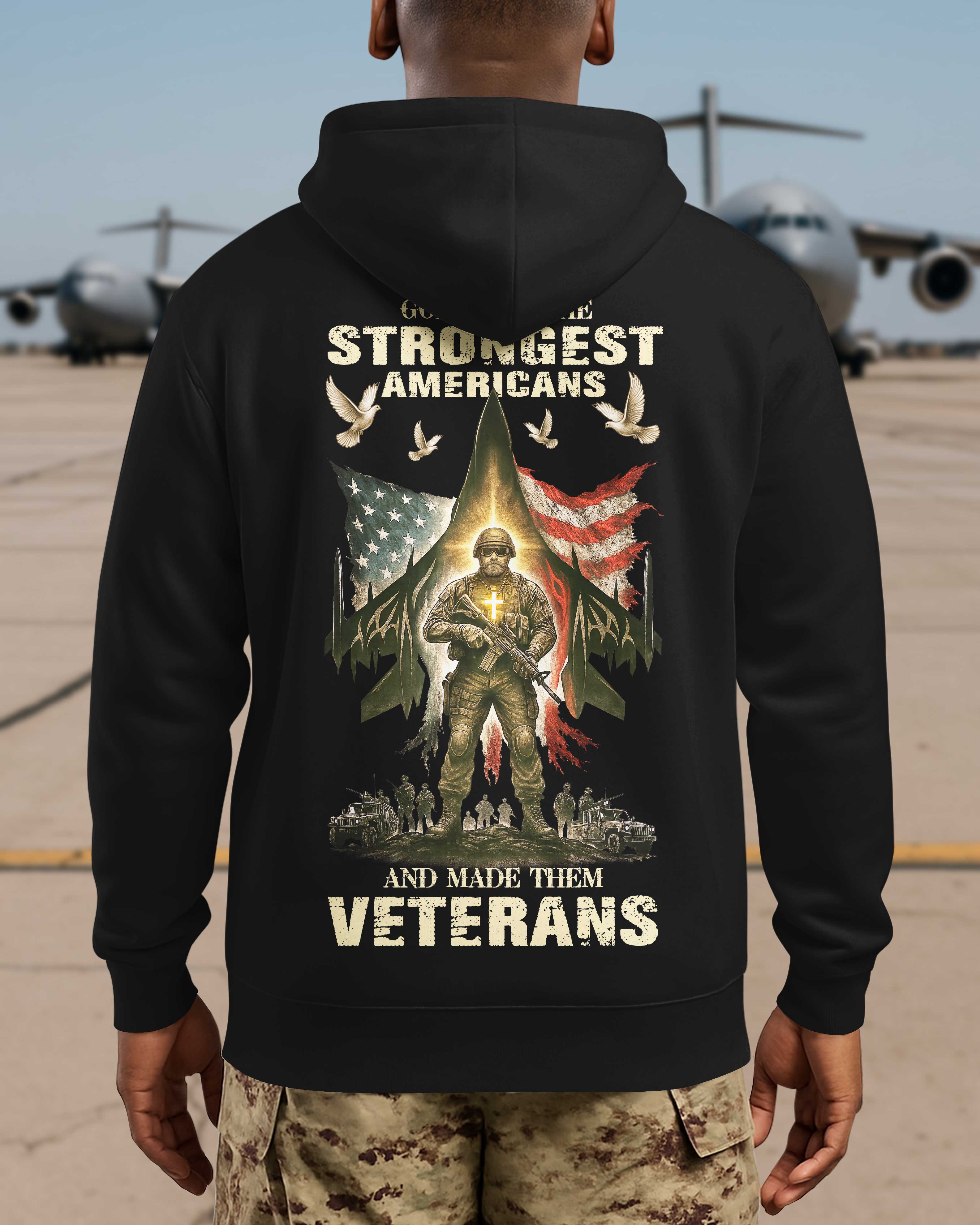 God Took The Strongest Americans All Over Print Hoodie