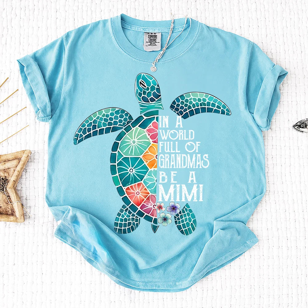 Comfort Colors Mimi Sea Turtle Shirt - Lagoon