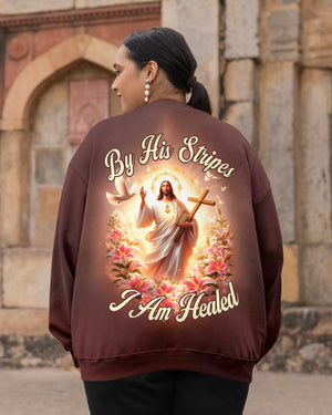 By His Stripes I Am Healed All Over Print Sweater