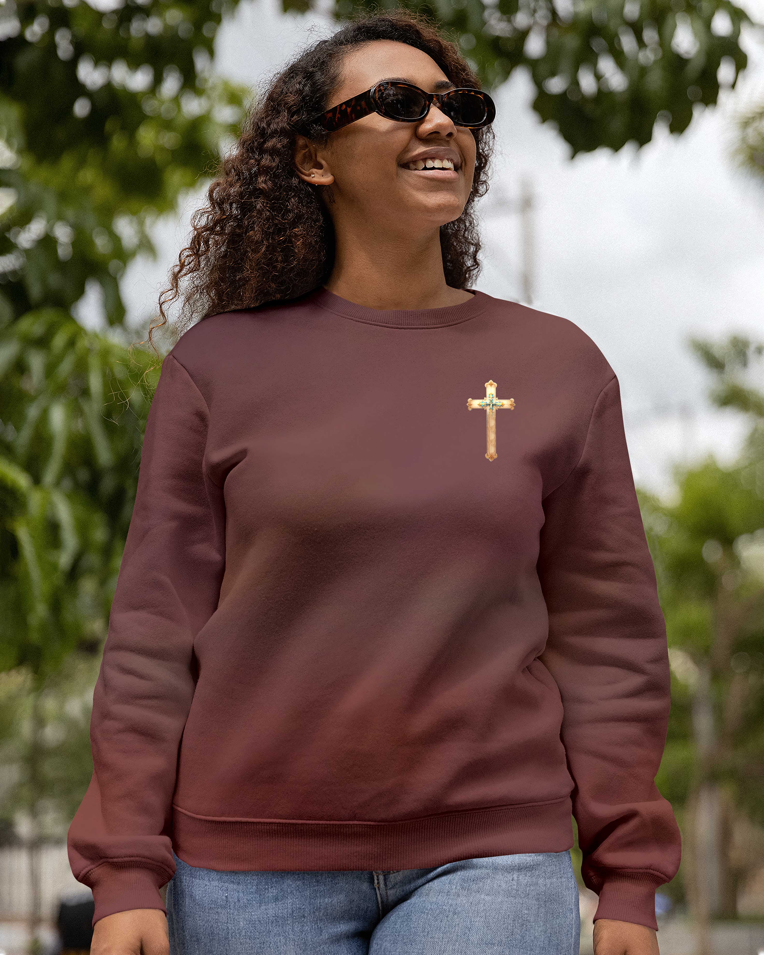 By His Stripes I Am Healed All Over Print Sweater