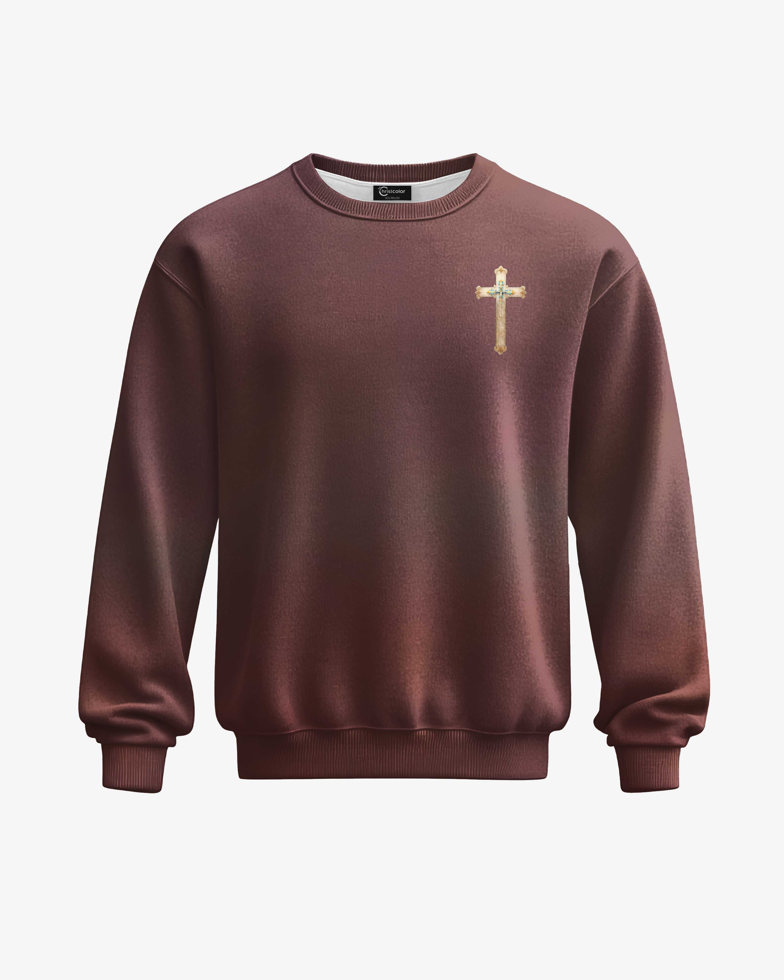 By His Stripes I Am Healed All Over Print Sweater