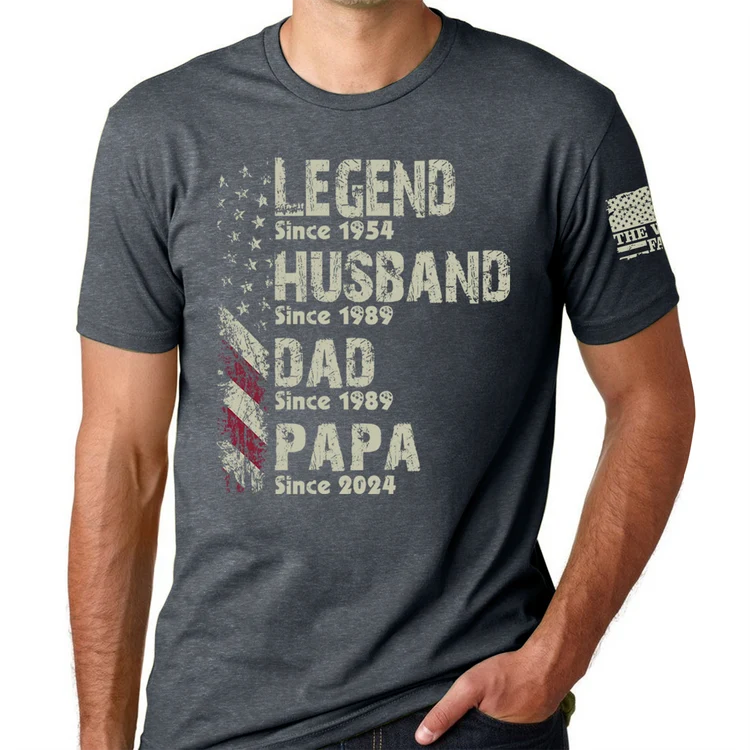 Personalized Legend Husband Dad Papa Shirt – Custom Years Gift for Dad & Grandpa – Unique Christmas Gift for Him