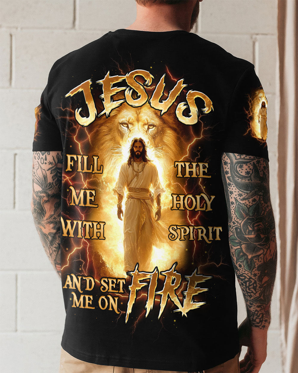 Jesus Fill Me With The Holy Spirit Lion Men's All Over Print Shirt - Tltw2909252
