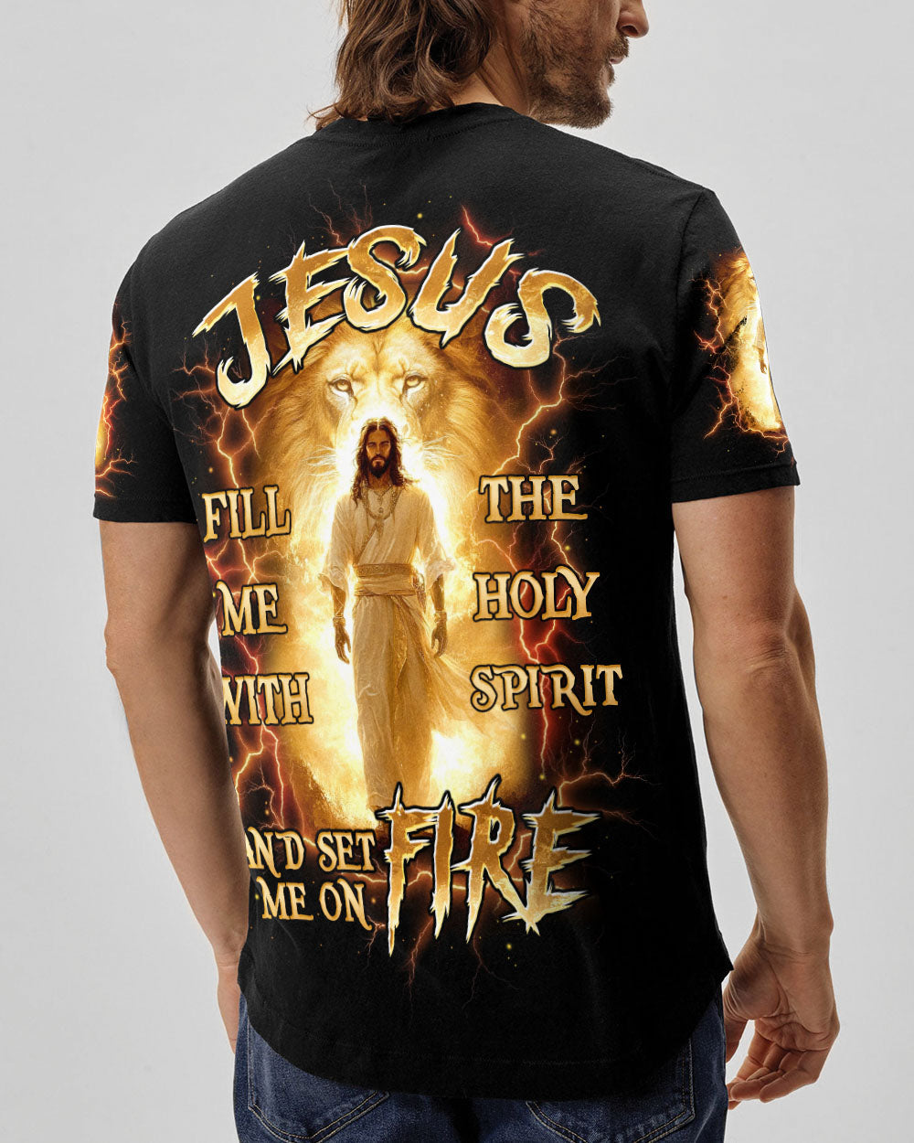 Jesus Fill Me With The Holy Spirit Lion Men's All Over Print Shirt - Tltw2909252