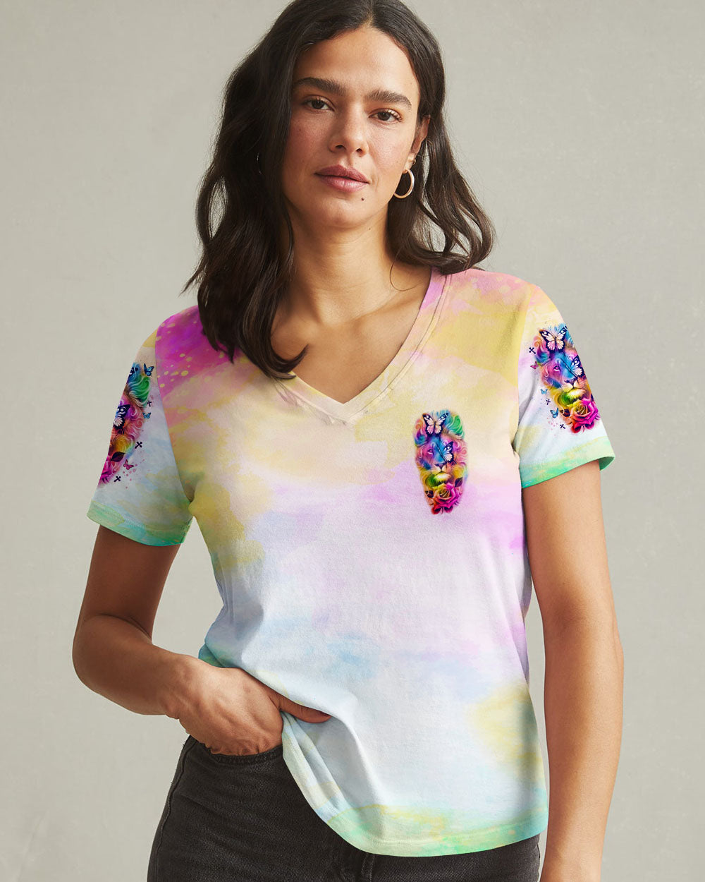 Blessed By God Loved By Jesus Lion Women's All Over Print Shirt - Tlno2309251