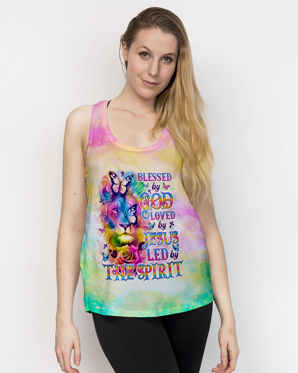 Blessed By God Loved By Jesus Lion Women's All Over Print Shirt - Tlno2309251