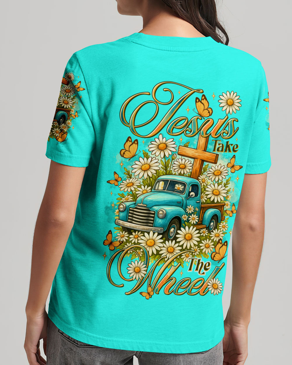 Jesus Take The Wheel Women's All Over Print Shirt - Tltr2309252