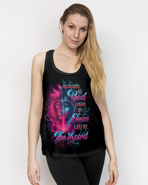 Blessed By God Loved By Jesus Lion Warrior Women's All Over Print Shirt - Tltw1209253