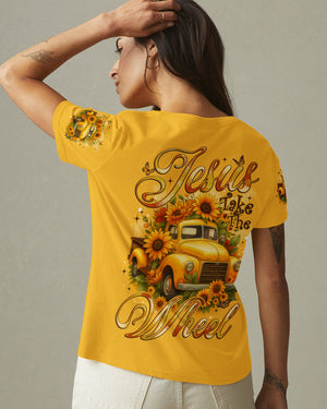 Jesus Take The Wheel Sunflowers Women's All Over Print Shirt - Tyqy0608254