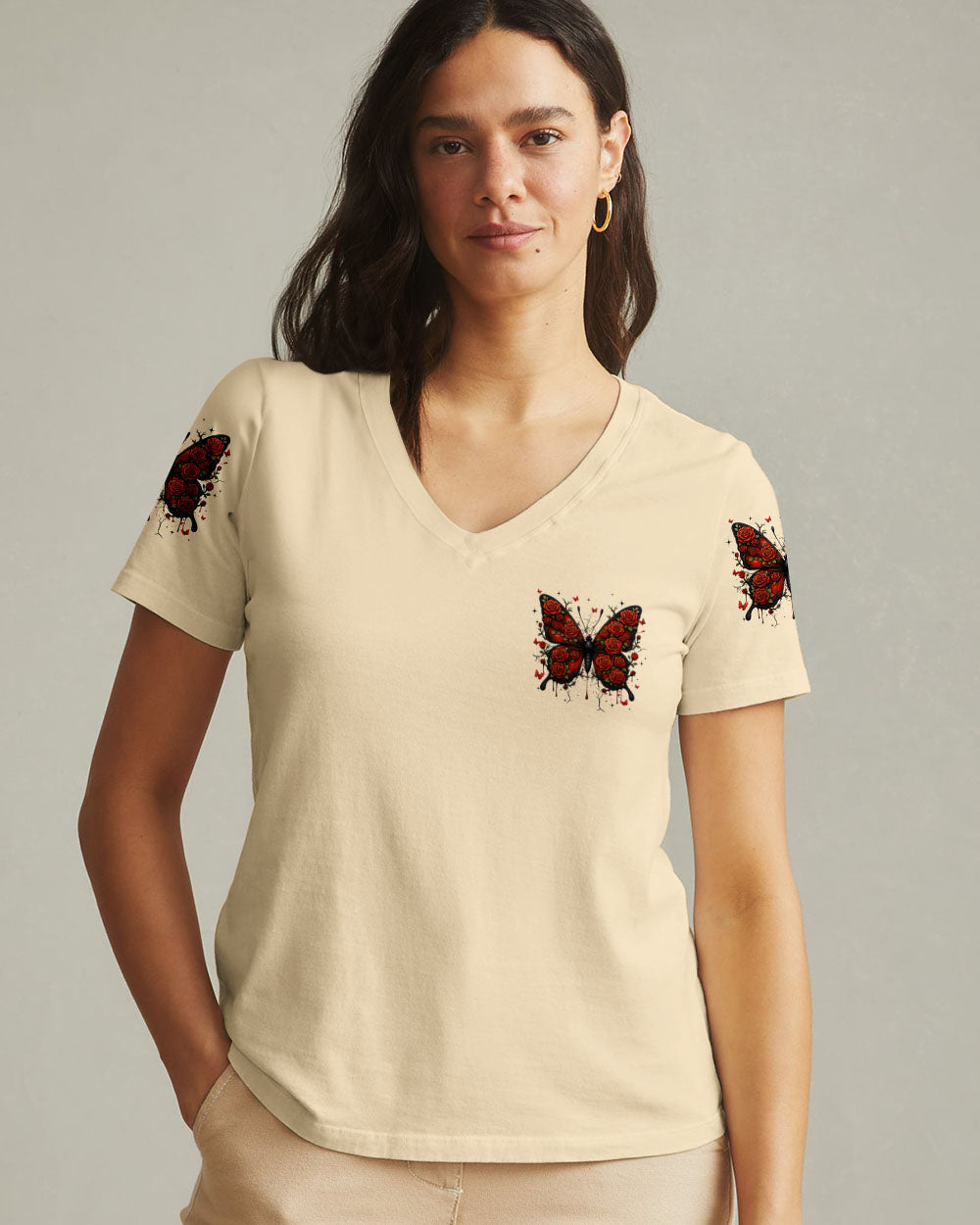 Blessed By God Loved By Jesus Butterfly Women's All Over Print Shirt - Tyqy1808253