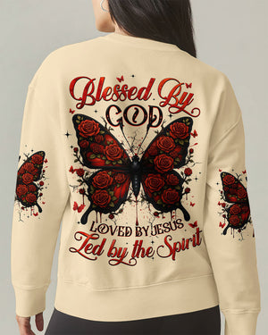 Blessed By God Loved By Jesus Butterfly Women's All Over Print Shirt - Tyqy1808253