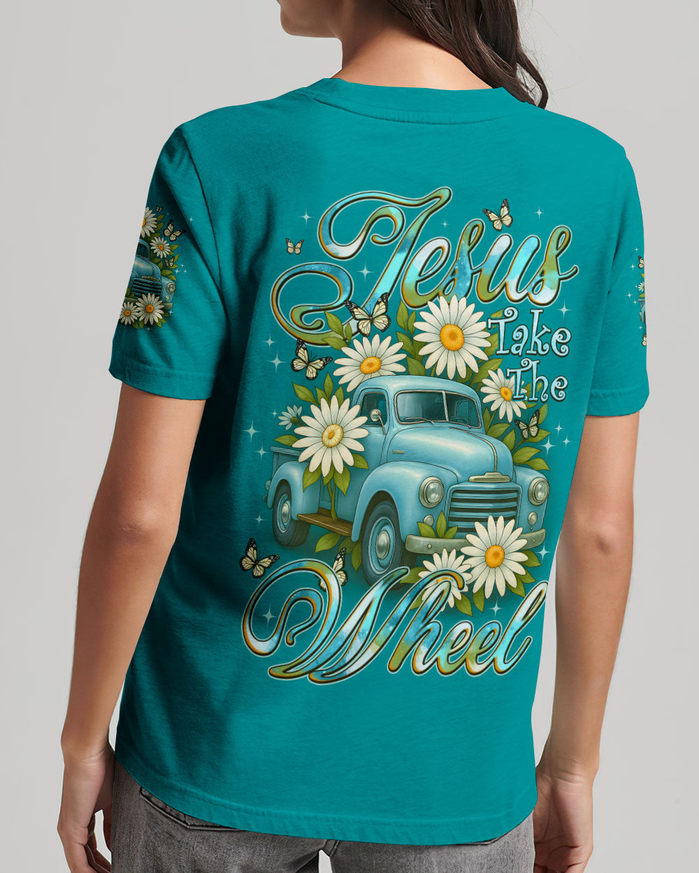 Jesus Take The Wheel Daisies Women's All Over Print Shirt - Tyqy2708252