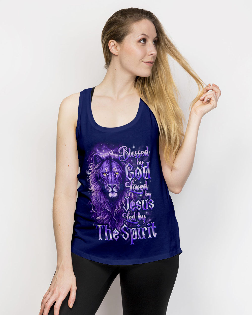 Blessed By God Loved By Jesus Lion Women's All Over Print Shirt - Tyqy3107252