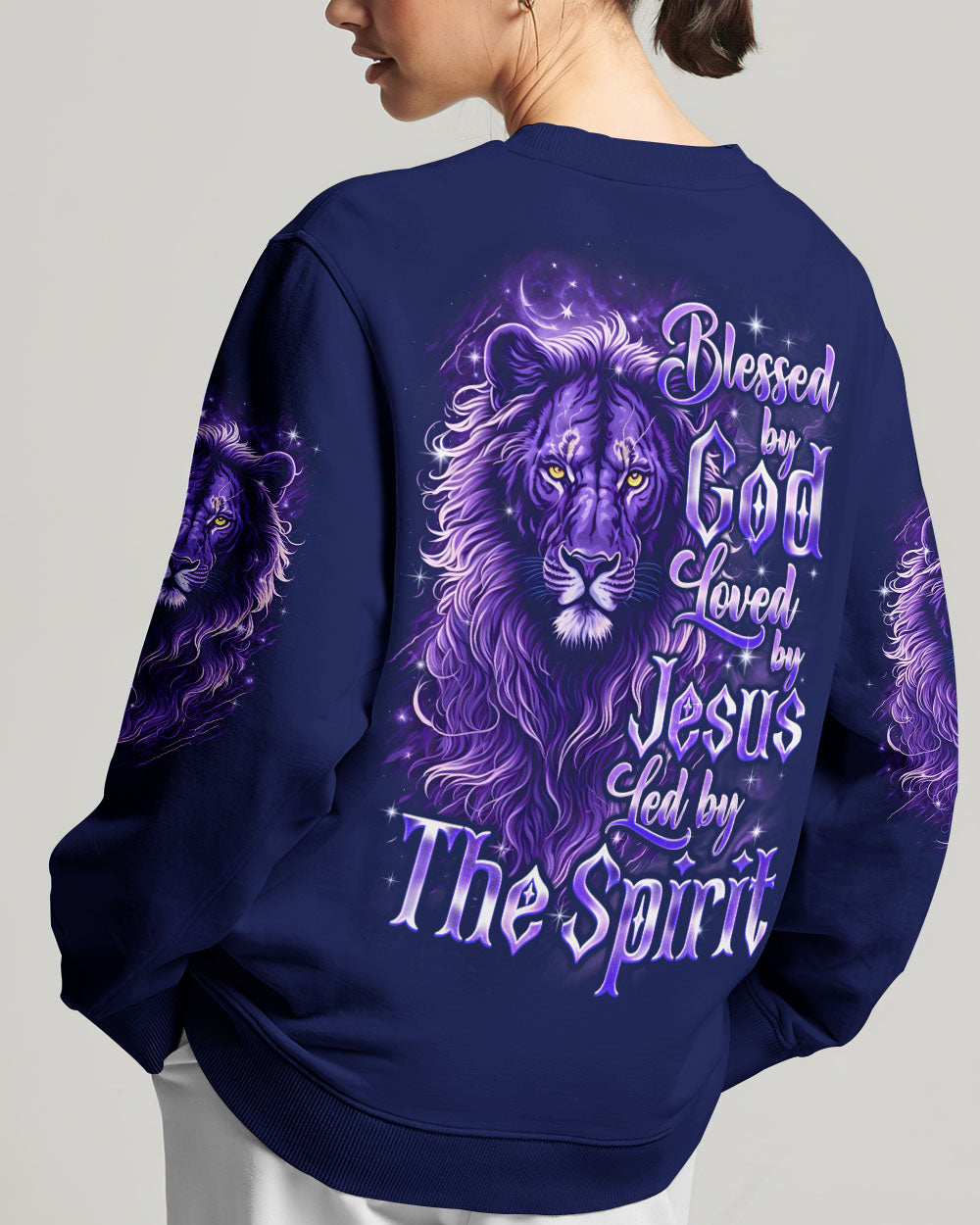 Blessed By God Loved By Jesus Lion Women's All Over Print Shirt - Tyqy3107252