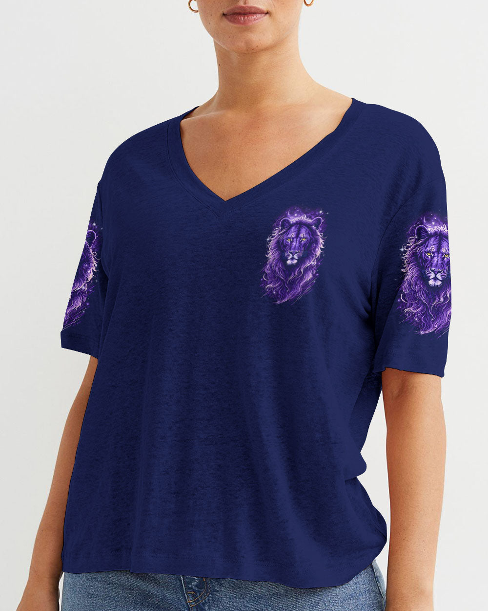 Blessed By God Loved By Jesus Lion Women's All Over Print Shirt - Tyqy3107252