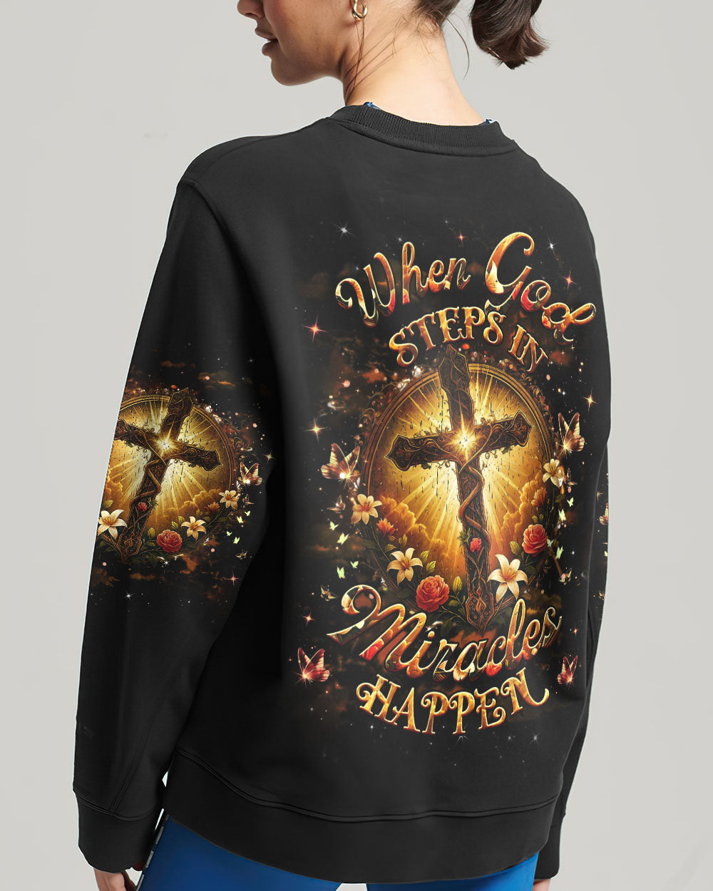 When God Steps In Miracles Happen Women's All Over Print Shirt - Yhhg2409254