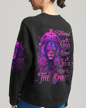 Blessed By God Loved By Jesus Lion Women's All Over Print Shirt - Yhln1908252