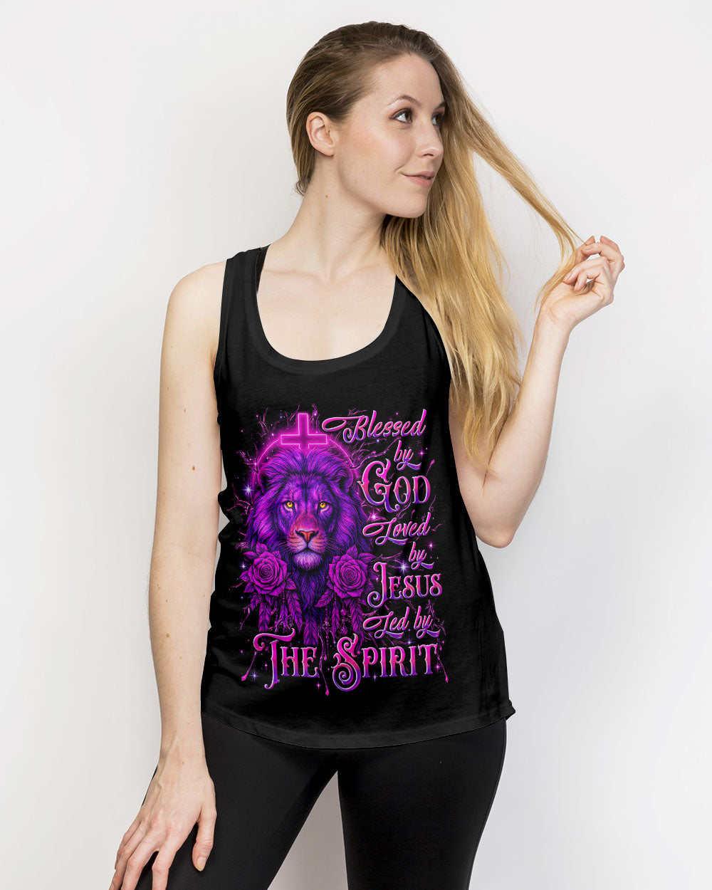 Blessed By God Loved By Jesus Lion Women's All Over Print Shirt - Yhln1908252