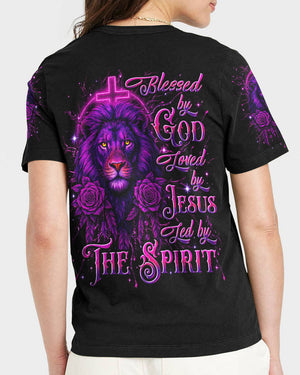 Blessed By God Loved By Jesus Lion Women's All Over Print Shirt - Yhln1908252
