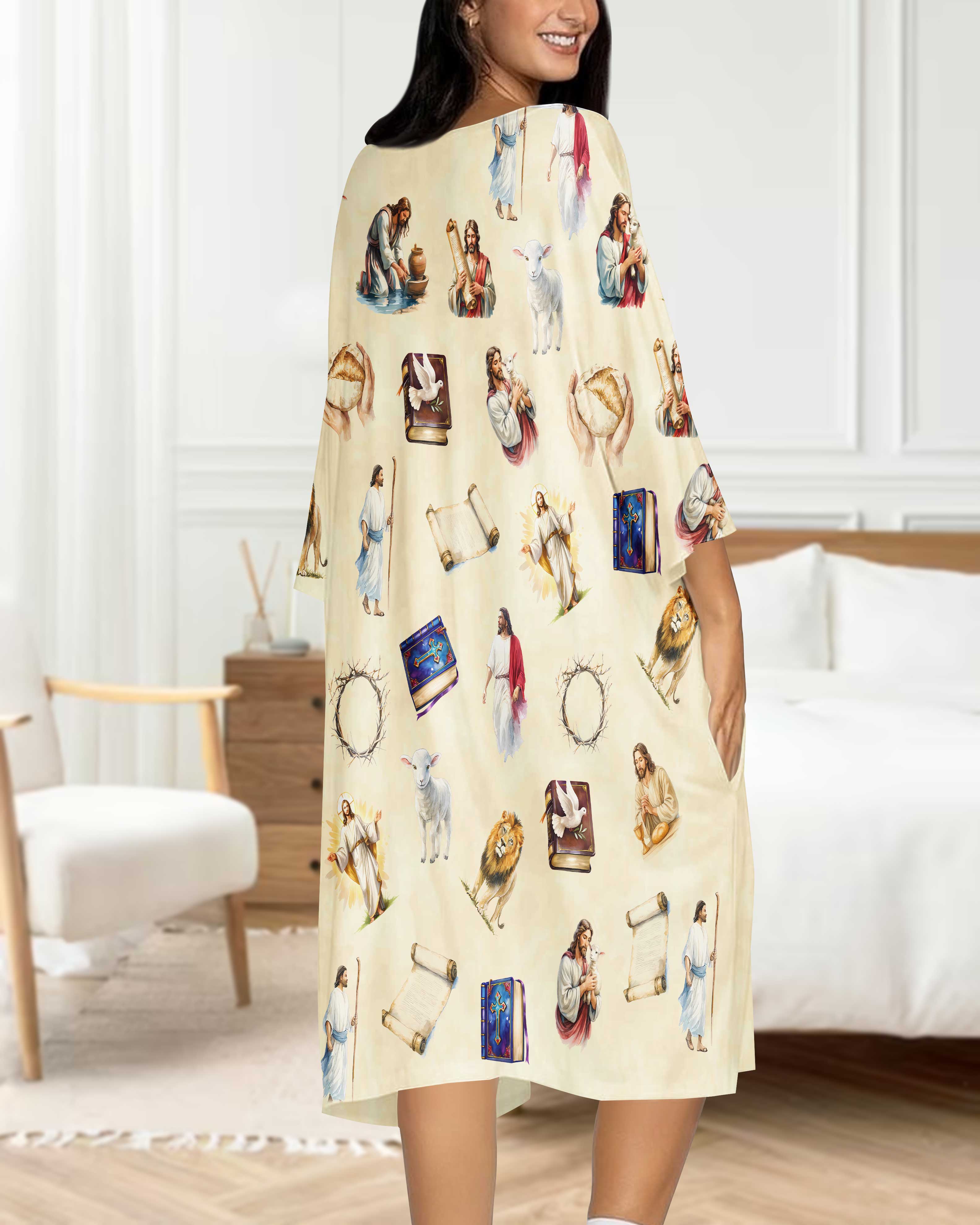 Jesus Christ All Over Print Sleep Tee