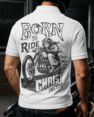 Born To Ride Christ Inside All Over Print Polo