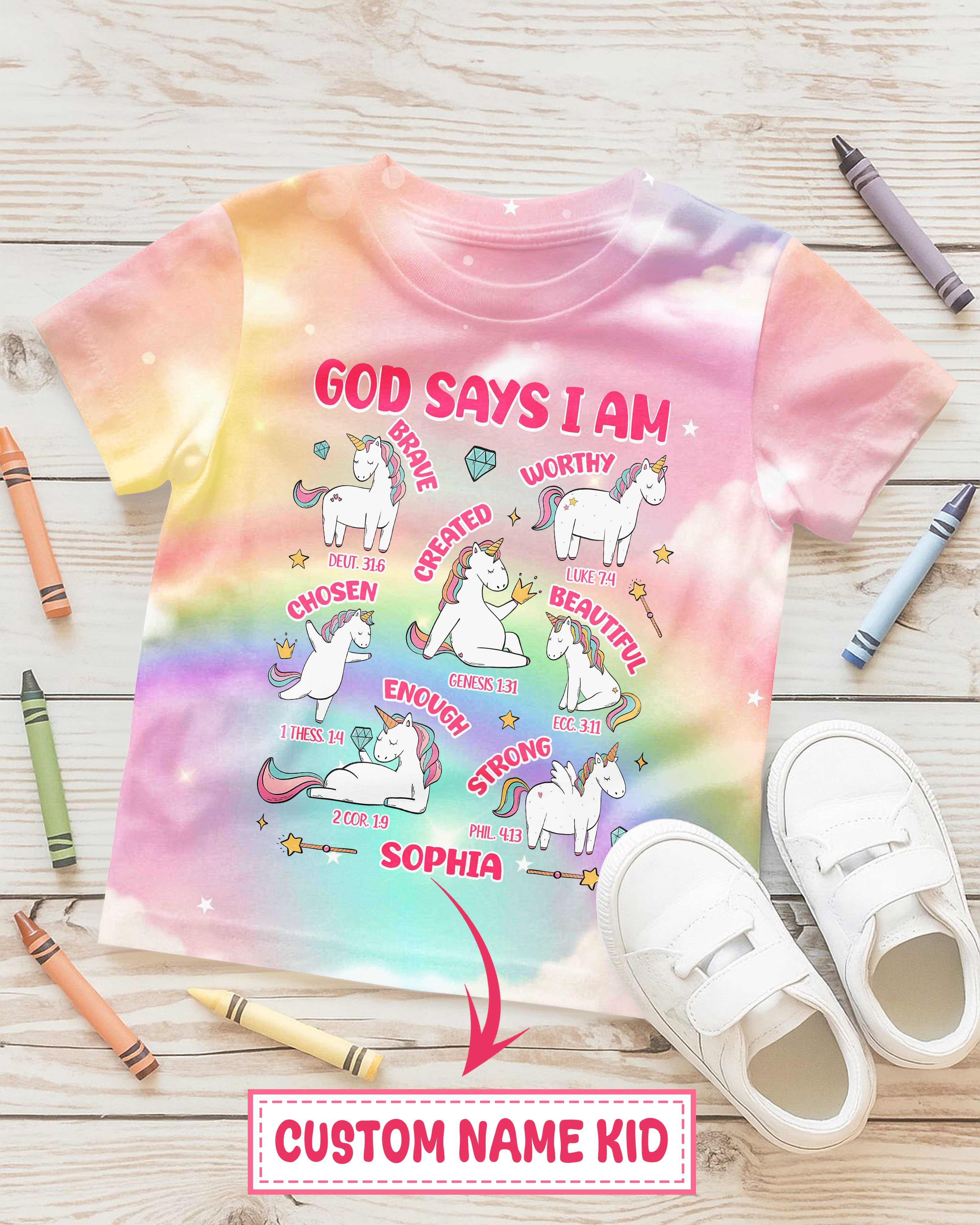 God Says I Am All Over Print T-Shirt Kid