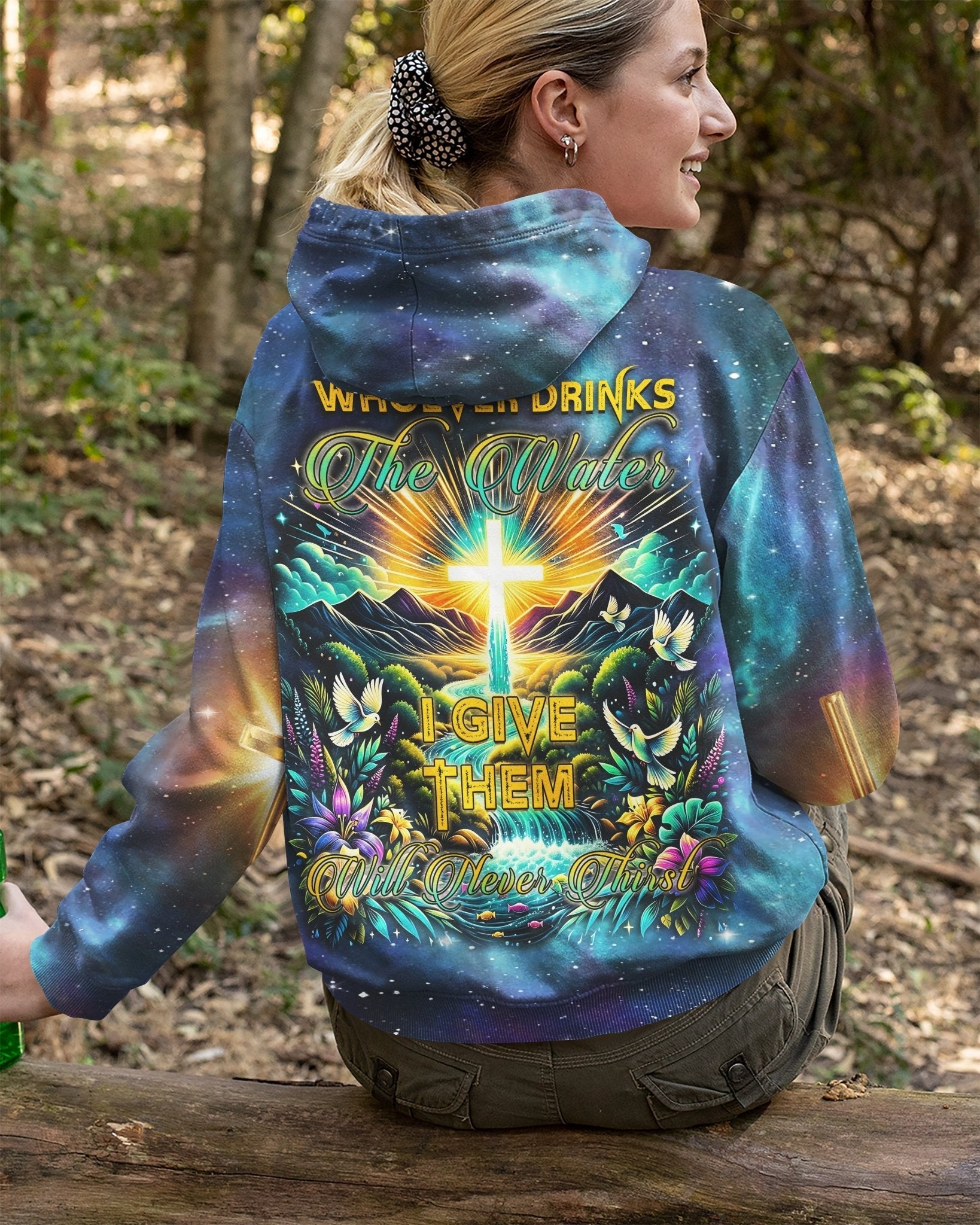 Whoever Drinks The Water I Give Them Will Never Thirst All Over Print Hoodie