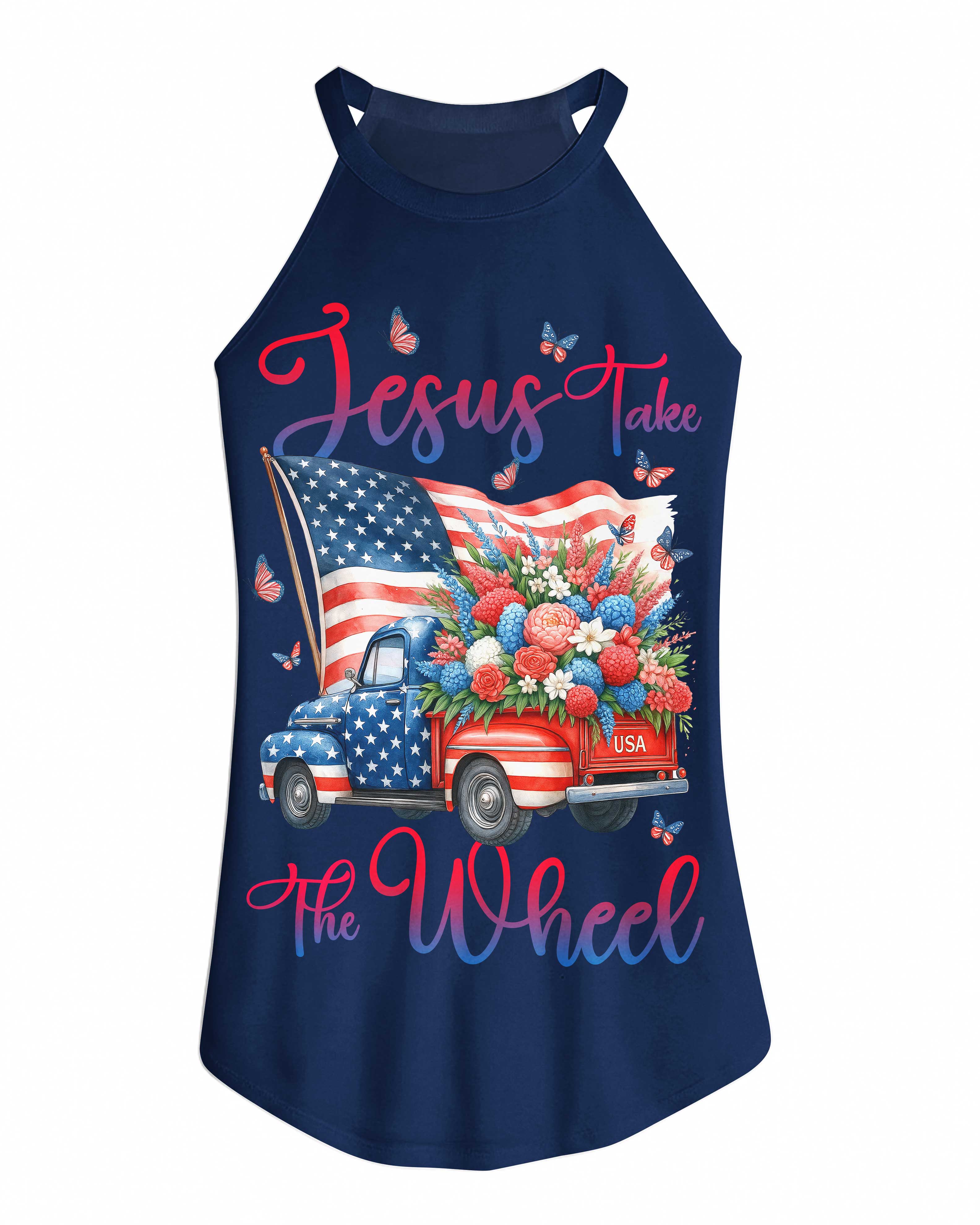 Jesus Take The Wheel Rocker Tank Top